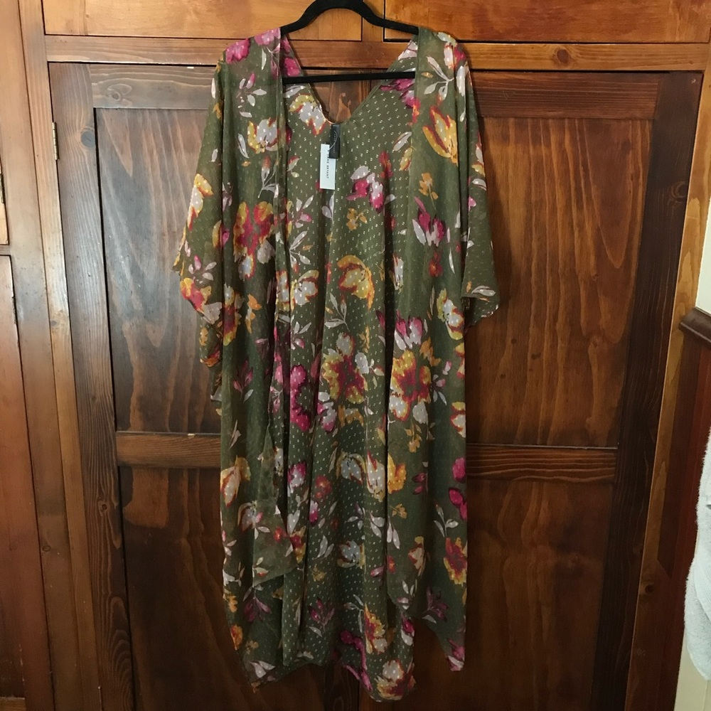 Lane Bryant-Floral Print-Overpiece-Kimono-OS